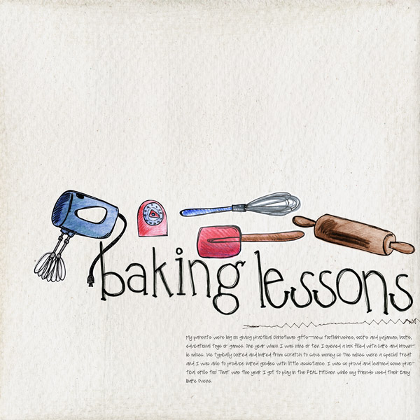 Baking lessons Digital Scrapbook page