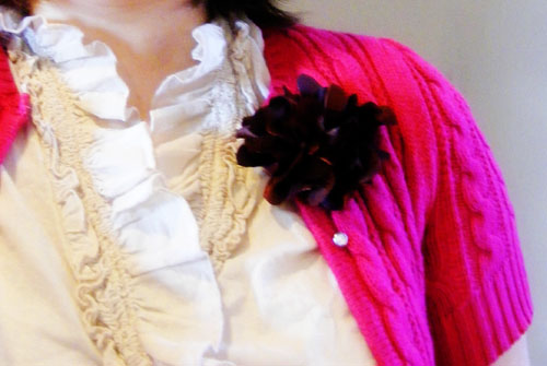 flower on sweater