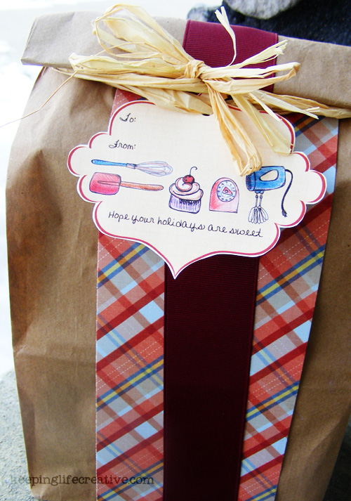brown bag wrapped gift