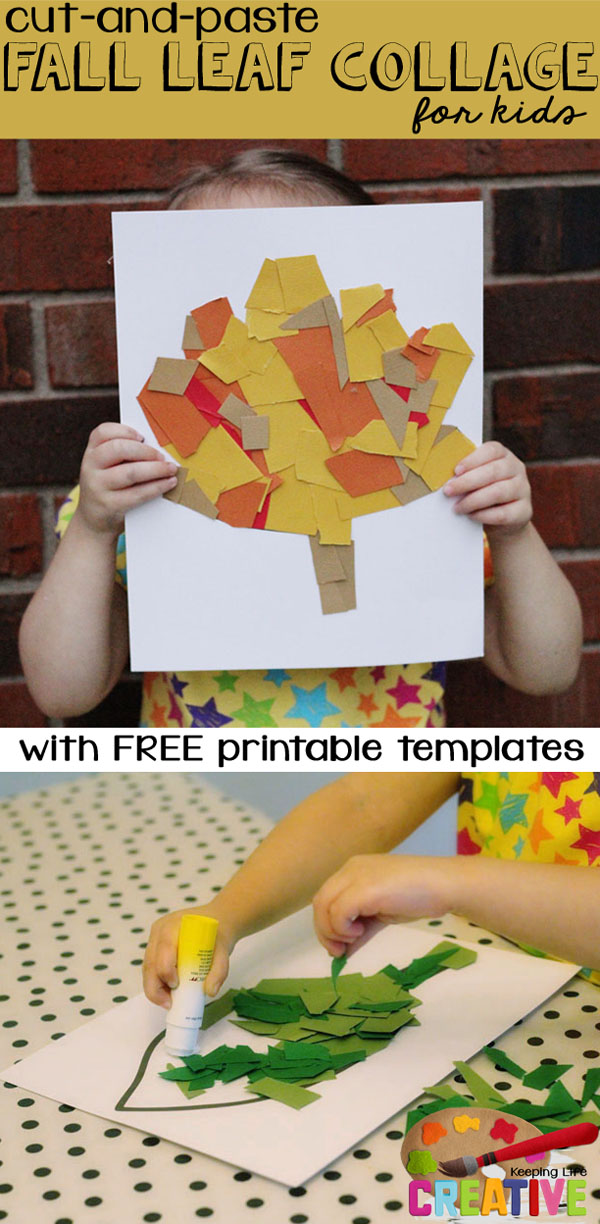 Cut and Paste Fall Leaf Collage For Kids Keeping Life Creative